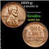 Image 1 : 1935-p Lincoln Cent 1c Grades GEM Unc BN