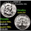 Image 1 : 1959-d Franklin Half Dollar 50c Grades Choice Unc FBL
