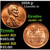 Image 1 : 1958-p Lincoln Cent 1c Grades GEM++ RD