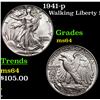 Image 1 : 1941-p Walking Liberty Half Dollar 50c Grades Choice Unc