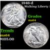 Image 1 : 1946-d Walking Liberty Half Dollar 50c Grades Choice Unc