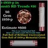 Image 1 : Shotgun Lincoln 1c roll, 1959-p 50 pcs Steel-Strong Wrapper.