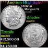 Image 1 : ***Auction Highlight*** 1897-o Morgan Dollar $1 Graded Select+ Unc By USCG (fc)