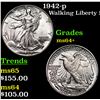 Image 1 : 1942-p Walking Liberty Half Dollar 50c Grades Choice+ Unc