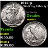 Image 1 : 1942-p Walking Liberty Half Dollar 50c Grades Choice+ Unc