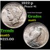Image 1 : 1922-p Peace Dollar $1 Grades GEM Unc
