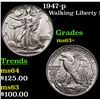 Image 1 : 1947-p Walking Liberty Half Dollar 50c Grades Select+ Unc