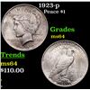 Image 1 : 1923-p Peace Dollar $1 Grades Choice Unc