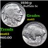 Image 1 : 1936-p Buffalo Nickel 5c Grades Select Unc