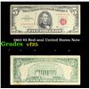 Image 1 : 1963 $5 Red seal United States Note Grades vf+