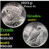 Image 1 : 1923-p Peace Dollar $1 Grades Select+ Unc