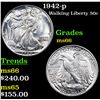 Image 1 : 1942-p Walking Liberty Half Dollar 50c Grades GEM+ Unc