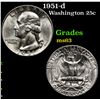 Image 1 : 1951-d Washington Quarter 25c Grades Select Unc