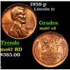 1958-p Lincoln Cent 1c Grades GEM++ Unc RD