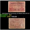 1918 Imperial germany 20 Mark Note P# 57 Grades f+