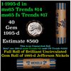Image 1 : Shotgun Jefferson 5c roll, 1995-d 40 pcs Coin-Tainer Wrapper