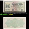 Image 1 : 1922 Weimar Germany 1,000 Mark Note P# 76G Grades Select AU