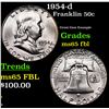 1954-p Franklin Half Dollar 50c Grades GEM FBL