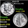 Image 1 : 1943-d Mercury Dime 10c Grades GEM+ FSB