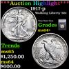 Image 1 : ***Auction Highlight*** 1917-p Walking Liberty Half Dollar 50c Graded ms64+ BY SEGS (fc)