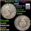 ***Auction Highlight*** 1889 Liberty Nickel 5c Graded ms64+ BY SEGS (fc)