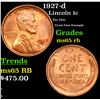 Image 1 : 1927-d Lincoln Cent 1c Grades GEM Unc RB