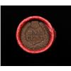 Image 3 : Mixed small cents 1c orig shotgun roll, 1924-p Lincoln Cent, Wheat Cent other end, Coca Cola Brandt 