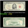 Image 1 : 1963 $5 Red seal United States Note Grades vf++