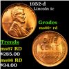 1952-d Lincoln Cent 1c Grades GEM++ RD