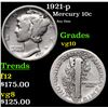 Image 1 : 1921-p Mercury Dime 10c Grades vg+