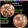 ***Auction Highlight*** 1950-d Lincoln Cent 1c Graded GEM++ Unc RD By USCG (fc)
