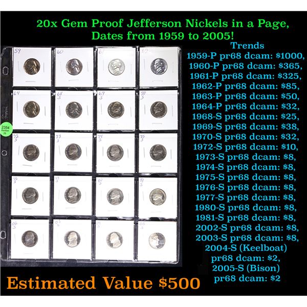Huge Liifetime Collection - Too Many Coins To Auction Individually - This Lot is For One Page of 20 