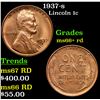 1937-s Lincoln Cent 1c Grades GEM++ RD