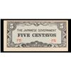 Image 2 : 1942 Philippines Under Japanese occupation 5 Centavo Note P# 103A Grades Gem CU