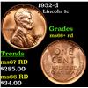 1952-d Lincoln Cent 1c Grades GEM++ RD