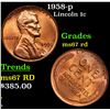 1958-p Lincoln Cent 1c Grades GEM++ Unc RD