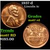 Image 1 : 1937-d Lincoln Cent 1c Grades GEM++ Unc RD