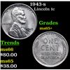 1943-s Lincoln Cent 1c Grades GEM+ Unc