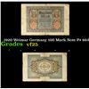 Image 1 : 1920 Weimar Germany 100 Mark Note P# 69A Grades vf+