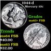 Image 1 : 1944-d Mercury Dime 10c Grades Select Unc+ FSB