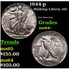 Image 1 : 1944-p Walking Liberty Half Dollar 50c Grades Choice+ Unc