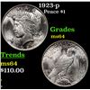 Image 1 : 1923-p Peace Dollar $1 Grades Choice Unc