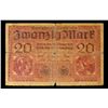 Image 2 : 1918 Imperial Germany 20 mark Note P# 57 Grades f+