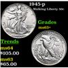 Image 1 : 1945-p Walking Liberty Half Dollar 50c Grades Select+ Unc