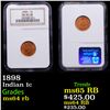 Image 1 : NGC 1898 Indian Cent 1c Graded ms64 rb By NGC