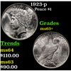 Image 1 : 1923-p Peace Dollar $1 Grades Select+ Unc