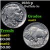 Image 1 : 1936-p Buffalo Nickel 5c Grades Select Unc