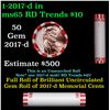 Image 1 : Shotgun Lincoln 1c roll, 2017-d 50 pcs Steel-Strong Wrapper.