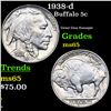 Image 1 : 1938-d Buffalo Nickel 5c Grades GEM Unc