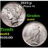 Image 1 : 1923-p Peace Dollar $1 Grades Choice Unc
